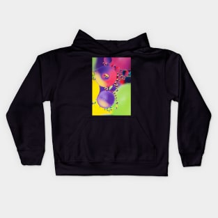 Colorful close up of oil drops in water Kids Hoodie